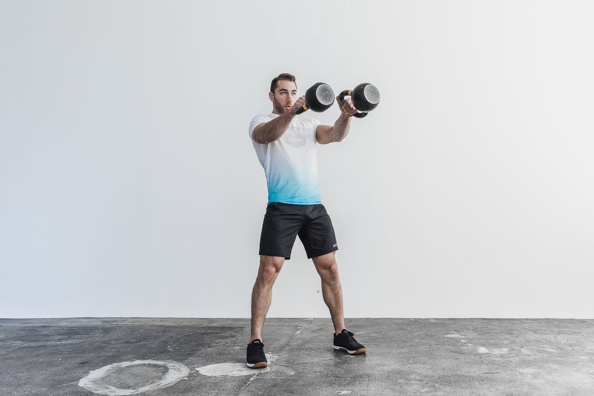 Nobull Wodapalooza Dip-Dye Men's T Shirts Blue | Australia (XY8607)
